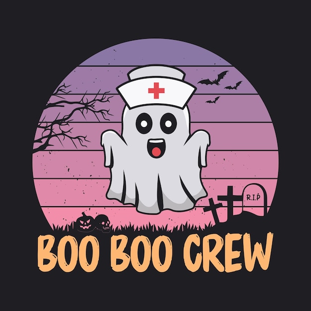 Vector boo boo crew halloween citaten t-shirt ontwerp poster vector grafische