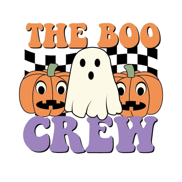 Vettore il boo crew, maglietta di halloween, halloween in formato svg, maglietta in formato svg