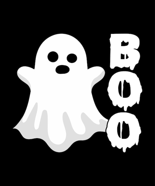 Vector boo.
halloween t shirt design.