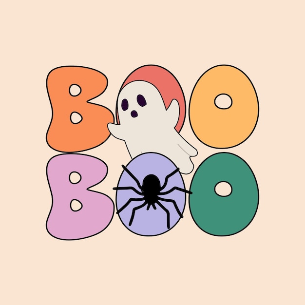 Boo Retro Halloween Sublimation Tshirt