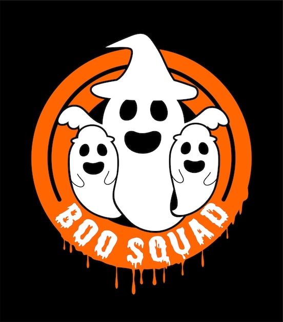 Boo Squad Grappig Halloween Kid T-shirt Ontwerp Vector