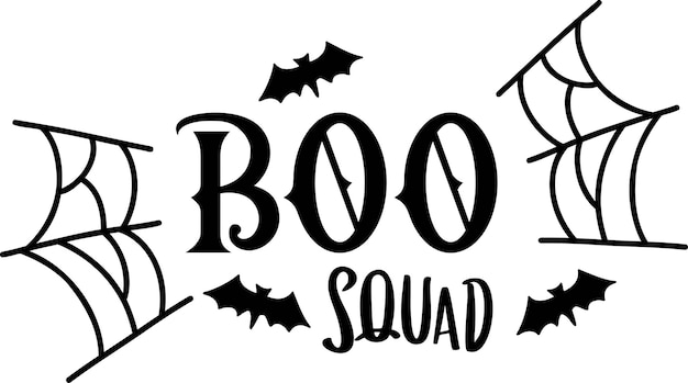 Vector boo squad lettering illustration