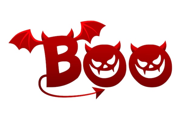 Boo-tekst Slechts één enkel woord Happy Halloween-wenskaart