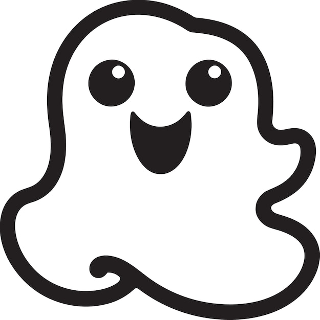 Boo tiful Spirit Cute Ghost Icon Ghostly Delight Black Vector Ghost