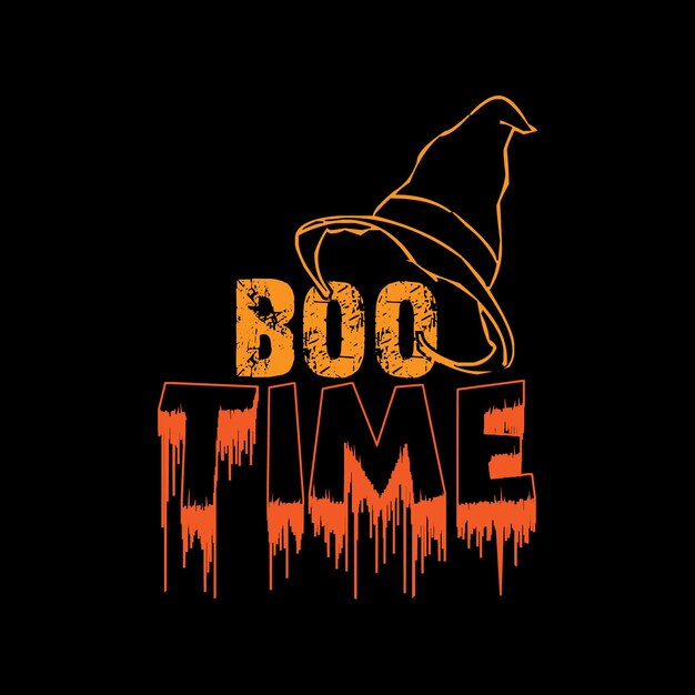 Типографская надпись Boo time для футболки готова к печати