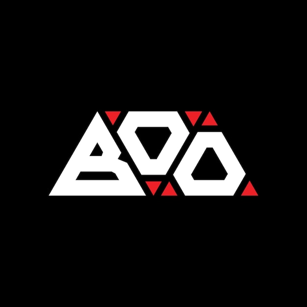 Вектор Логотип треугольника boo с треугольной формой boo треугольный дизайн логотипа монограммы boo триугольный векторный шаблон логотипа с красным цветом boo трехугольный логотип простой элегантный и роскошный логотип boo