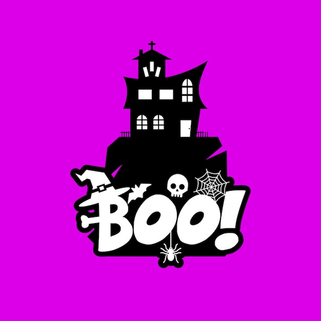 Boo typography design vector