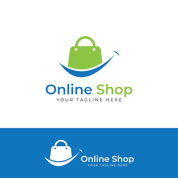 Boodschappentas en online winkelwagenlogoLogo geschikt voor salediscountshopMet bewerking van vectorillustraties