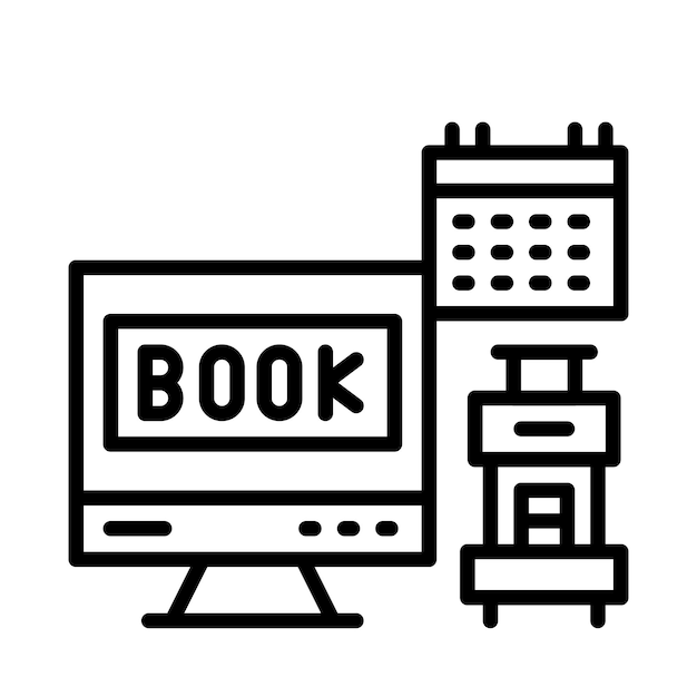 Book In Advance Line Illustration