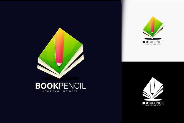 Вектор Дизайн логотипа книги и карандаша