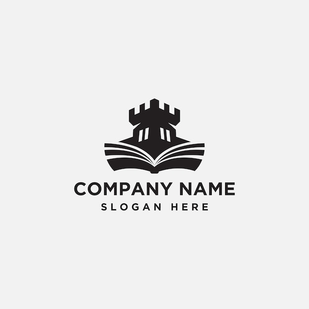 Book castle logo icon design template