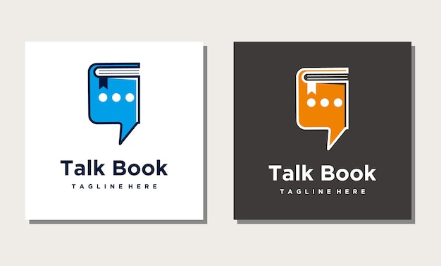 Book chat and talk logo design template vector illustration