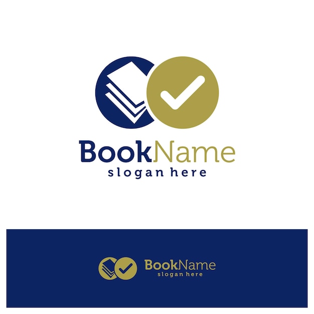 Book check logo design template book check logo concept vector creative icon symbol