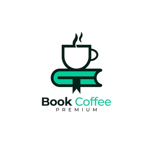 Book coffee logo design vector