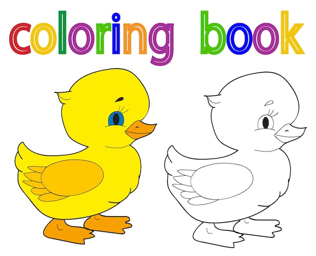 Book coloring duckling