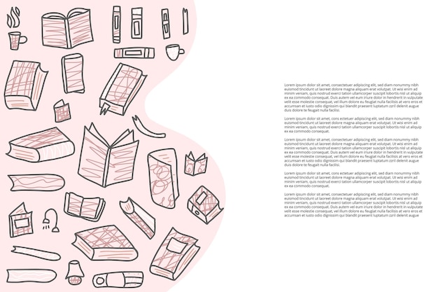 Book concept Vector illustration in doodle style