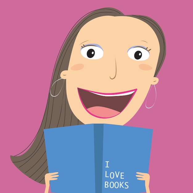 book concept world book day girl reading a book vector illustration