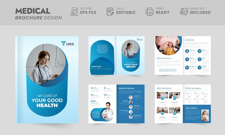 Vector book cover bifold brochure design template