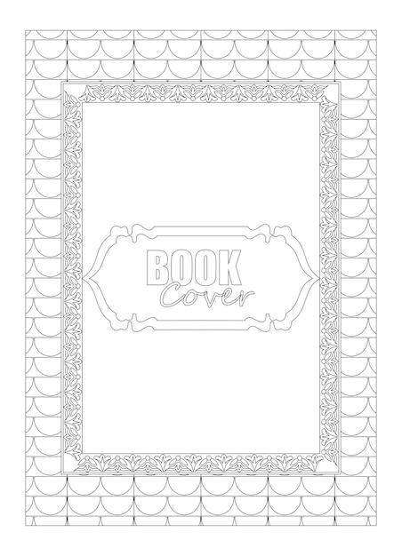 Vettore design della copertina del libro cornice in bianco e nero.