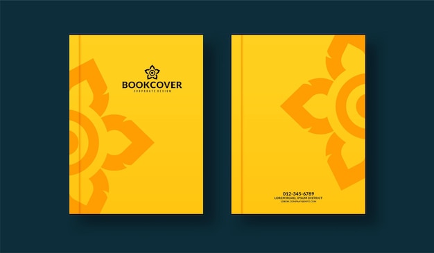 Vector book cover design template for your business yellow annual report in a4 size magazines catalogs