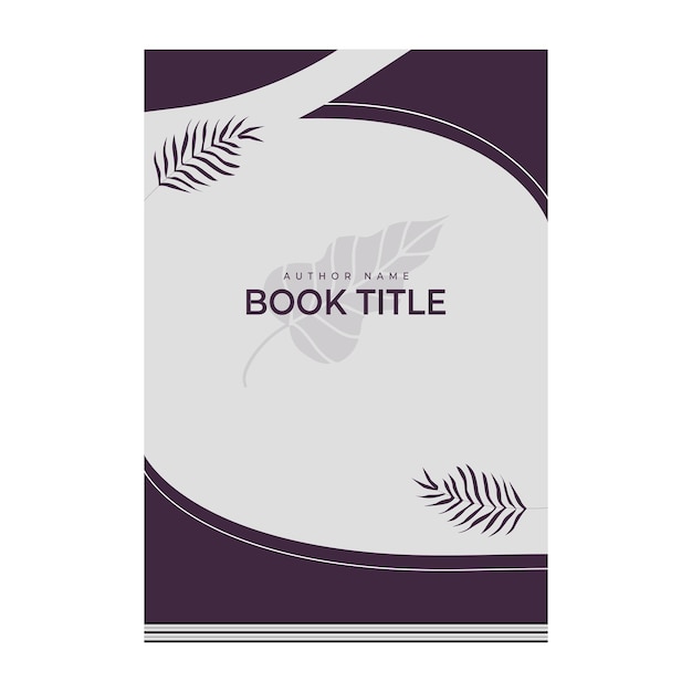 Vector book cover design with leaves flyer poster book title author name design illustration