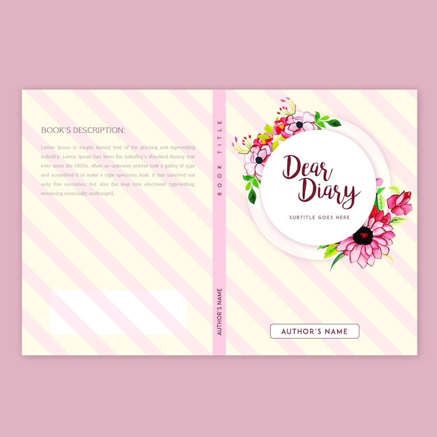 Book Cover Design With Watercolor Floral Frame