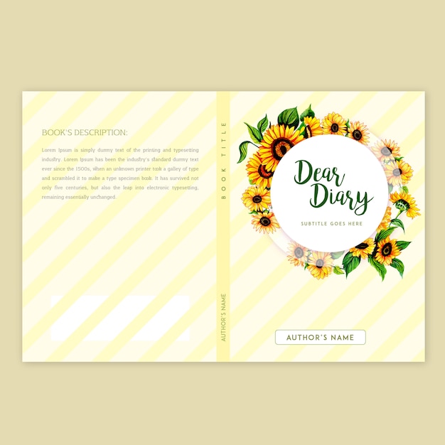 Book Cover Design With Watercolor Floral Frame