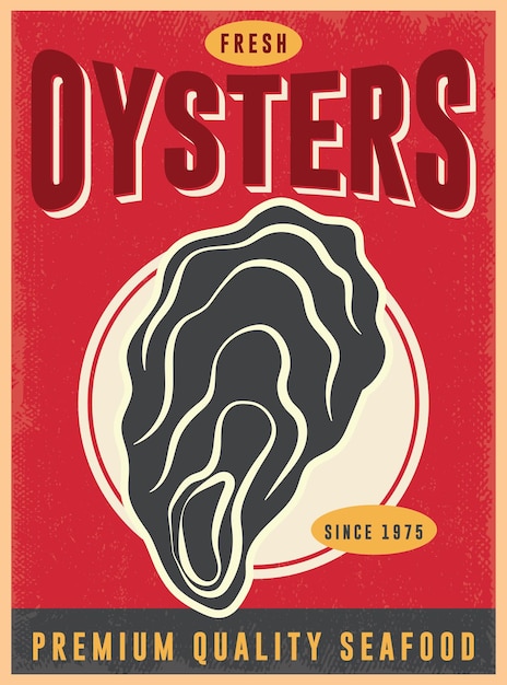 A book cover for oysters with a red background.