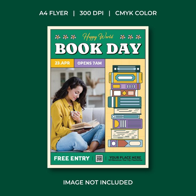 Vector book day flyer