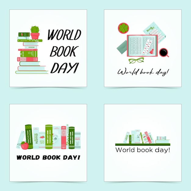 Book Day set of postcards