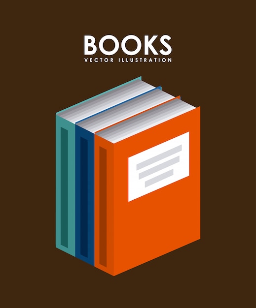 Book design over brown background vector illustration