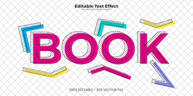 Book editable text effect in modern trend style