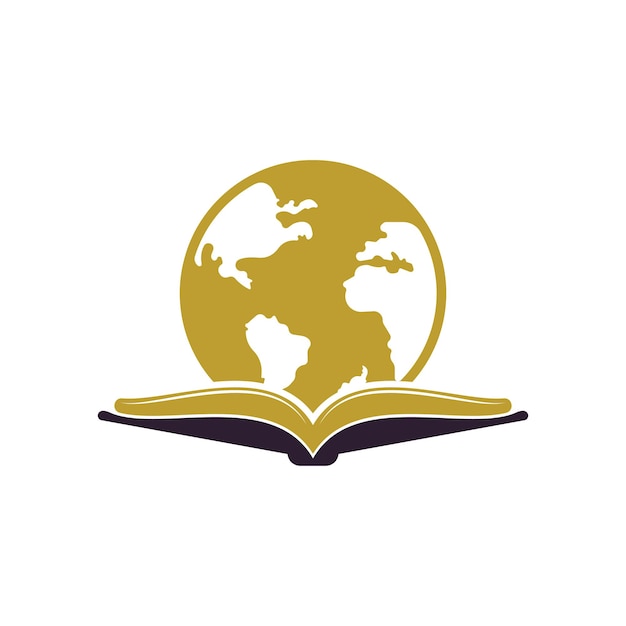 Book education logo icon vector. Education globe logo. Globe with book icon design.