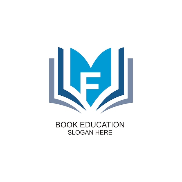 Book education logo letter f