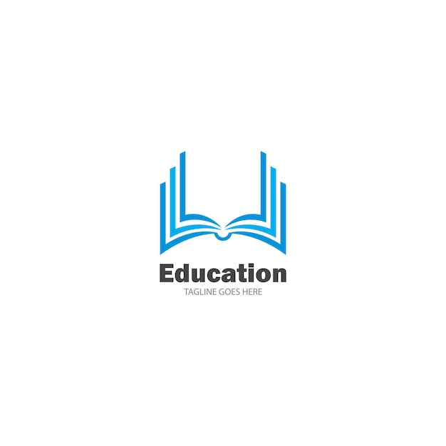Illustrazione di vettore del modello di logo di istruzione del libro