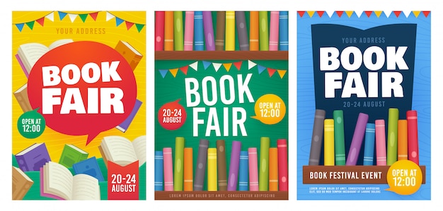 Vector book fair poster