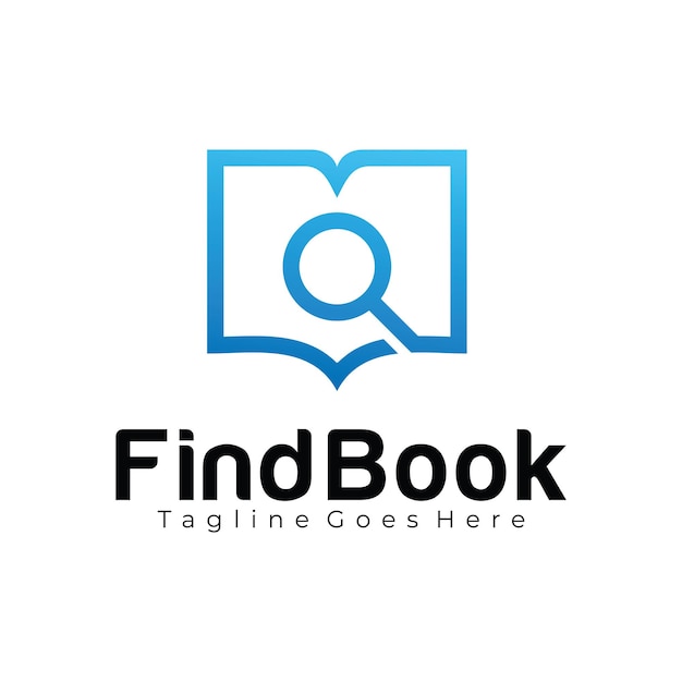 Book finder logo design template