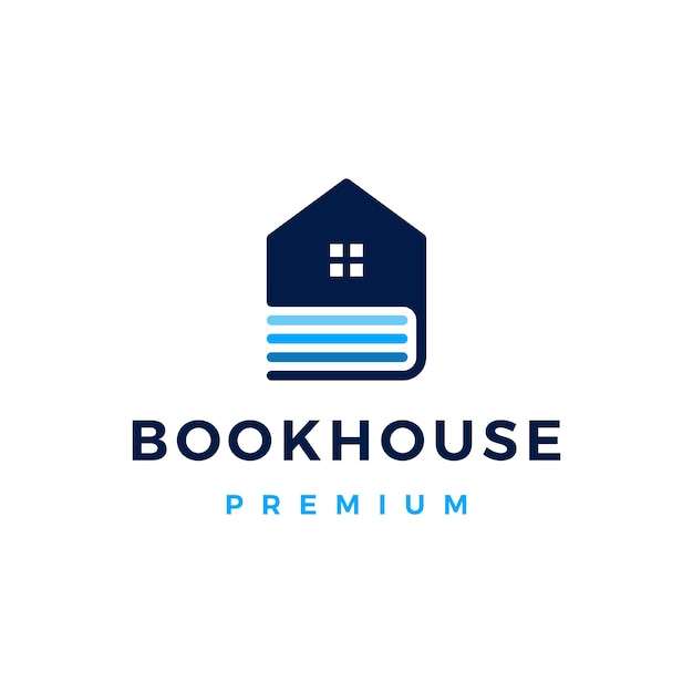 Book house home library logo vector icon illustration