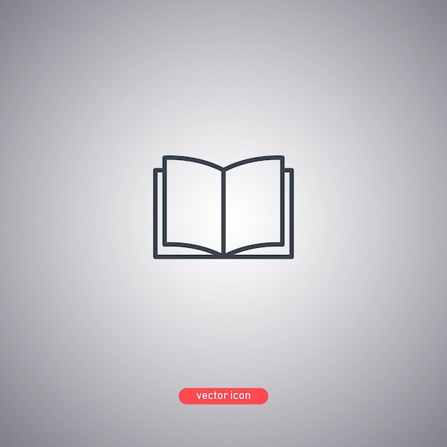 Vector book icon monochrome vector illustration