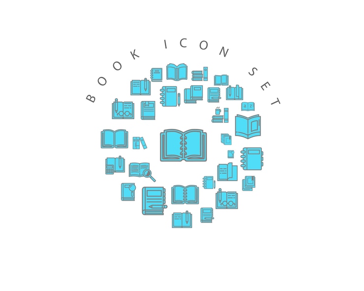 Vector book icon set design