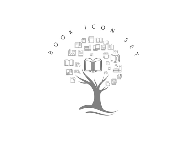 Book icon set on white background Premium Vector