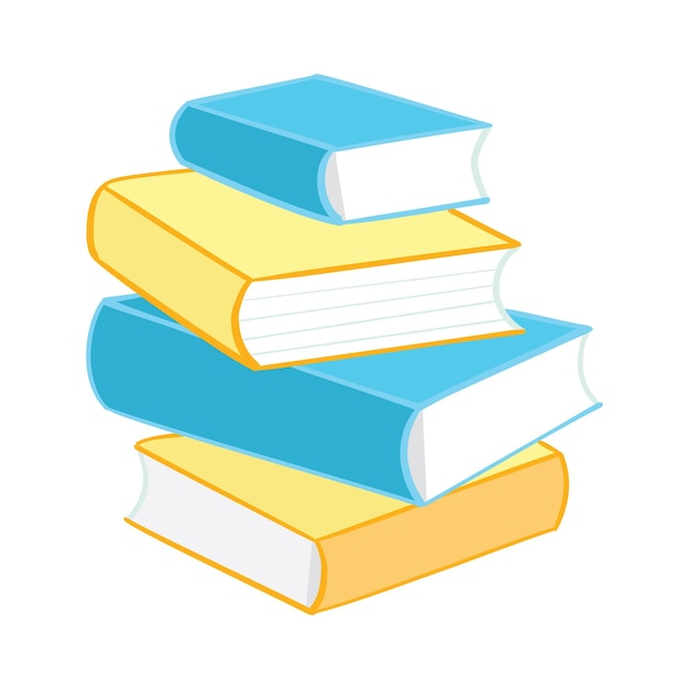 Book icons are made in a flat style of school textbooks, isolated on a white background. vector illustration