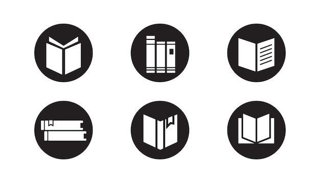 Book icons set ebook symbol open book sign