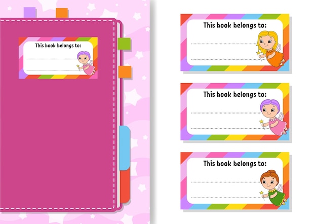 Book label stickers for kids The rectangular shape