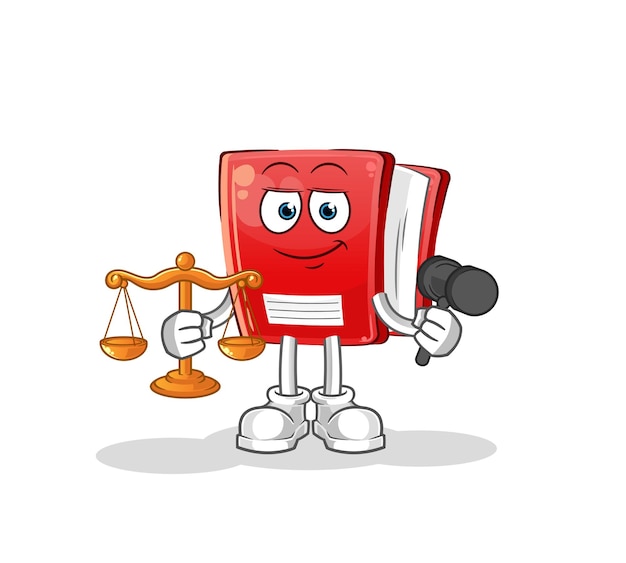 Book lawyer cartoon. cartoon mascot vector