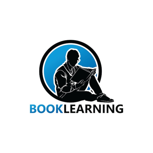 Book learning logo template design vector