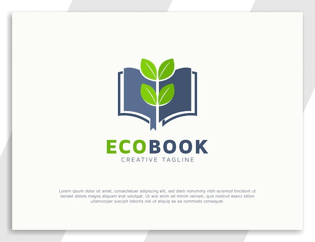 Book and leaves logo concept design