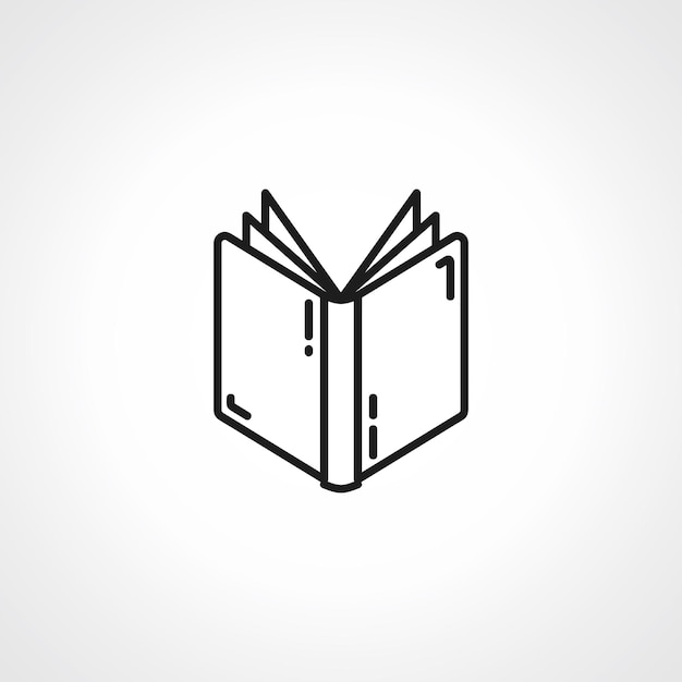 Icona della linea del libro icona del contorno del libro aperto