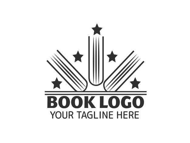 Vector book logo design for book lovers