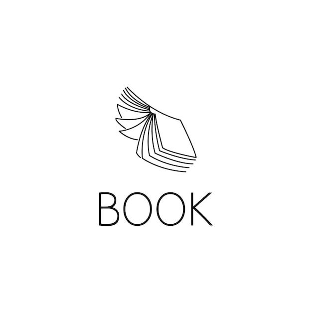 Book logo graphic design concept. editable book element, can be used as logotype, icon, template in web and print